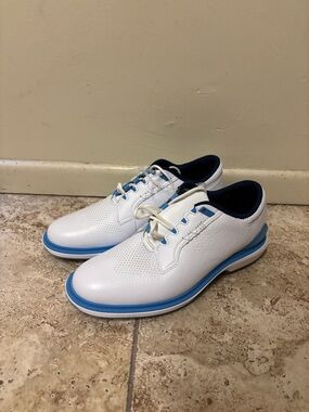 Nike Jordan ADG 5 White Leather UNC Blue Golf Shoes FQ6642-104 NEW Size 7.5